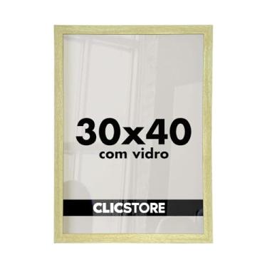 Imagem de Moldura 30x40 Foto Quadro Vidro Poster Diplomas Porta Retrato Certificado Fotografia Parede Madeira Cartazes Cursos MDF