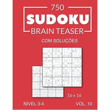 Imagem de 750 Sudoku Brain Teaser 16x16 com soluções Nível 3-4 Vol. 10