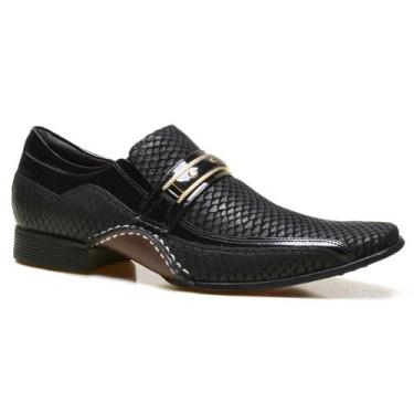 Imagem de Sapato Social Masculino Em Couro Snake Preto 1930C229nws  - Calvest