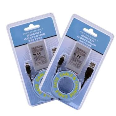 Imagem de Kit C/ 2 Baterias Recarregáveis 1800mah Para Controle Playstation 3 PS3 Lip1359 + Cabo Carregador USB