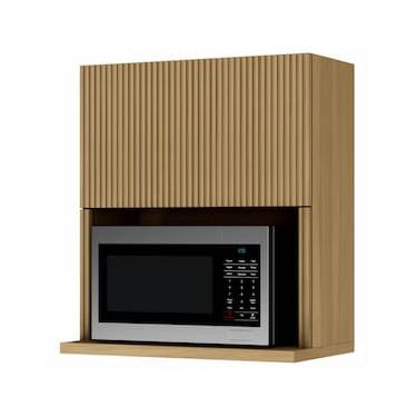 Imagem de Armário Aéreo Nesher Rainha em MDF 15mm com Nicho para Micro-ondas, 1 Porta e 1 Prateleira - 70cm de largura