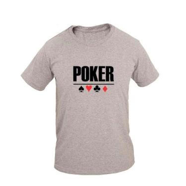 Imagem de Camiseta Masculina Casual Algodão Manga Curta Estampa Poker - Ragor