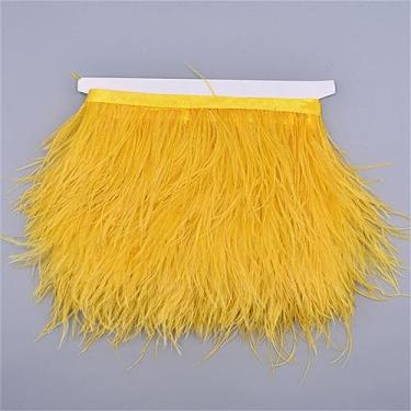 Imagem de 10 metros de penas de avestruz na fita 8-10 cm franja de saia em fita guarnições de penas de avestruz guarnições de costura cor 11