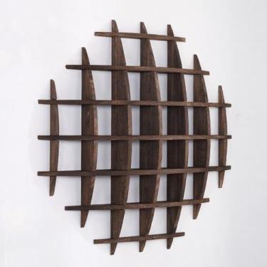 Imagem de JACHAW Chique Chinês Suporte de Expositor de Bule de Chá de Madeira Maciça Montado na Parede Decoração de Parede Suporte de Xícara de Chá de Malha de Luxo para Sala de Estar