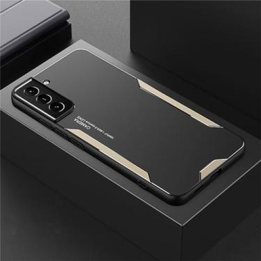 Imagem de Capa traseira de telefone combinado de metal TPU para Samsung Galaxy S22 S20 S10 S9 S8 S21 Plus Ultra FE Note 20 8 9 10 Ultra A53 A52, dourada, para S10