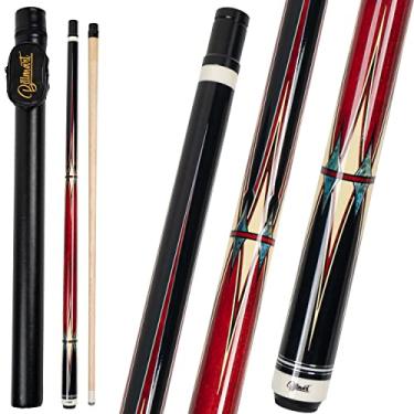 Imagem de Bastão de taco de sinuca, bastões de taco de bilhar com estojo rígido, 2 peças de bastões de mesa de bilhar de 147 cm, fila de sinuca de ponta de 13 mm, 538 g – 600 ml (vermelho, 590 g)