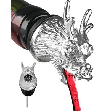 Imagem de Bico aerador de vinho Dragon Head, decantador de garrafa de licor de azeite de oliva, banhado a prata, presentes criativos para bebidas alcoólicas, uísque