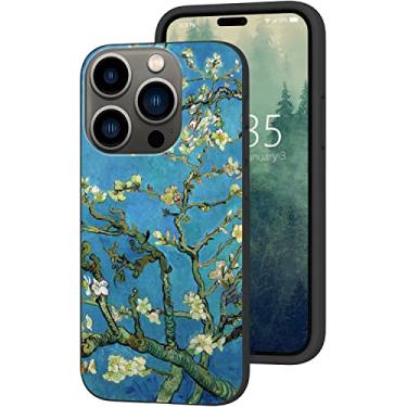 Imagem de Uiaoiais Capa compatível com iPhone 14 Pro Max, capa de telefone Van Gogh com flor de amêndoa para meninas e mulheres, capa protetora de TPU macia à prova de choque projetada para iPhone 14 Pro Max 6,7 polegadas