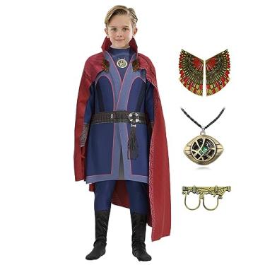 Imagem de CICOCI Kids Strange Costume Cosplay Dr Cape Jumpsuit Ring Props with Magic Power Necklace(size 130)