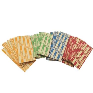 Imagem de Embalagem plana com 300 unidades, papel kraft listrado colorido padrão ABA