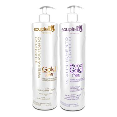 Imagem de Progressiva Blond Gold Free Souple Liss + Shampoo 2x1000ml  