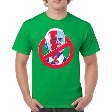 Imagem de Camiseta No Biden Anti Sleepy Joe Republican President Pro Trump 2024 MAGA FJB Lets Go Brandon Deplorable Camiseta masculina, Verde, GG