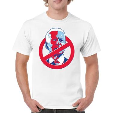 Imagem de Camiseta No Biden Anti Sleepy Joe Republican President Pro Trump 2024 MAGA FJB Lets Go Brandon Deplorable Camiseta masculina, Branco, G