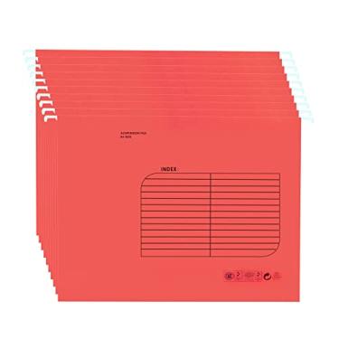 Imagem de SOYIRI Pasta de arquivo suspensa, suporte de arquivos suspensos A4, pastas de arquivo organizadoras suspensas, pasta pendurada, arquivos de suspensão de armário de arquivo com aba e etiqueta para