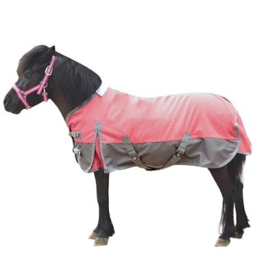 Imagem de Gallopoff Mini cavalo/pônei/potro/miniatura tamanho 91,4-129,5 cm, leve, impermeável e respirável, 1200 Denier Turnout cobertor sem enchimento rosa 129,5 cm