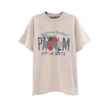 Imagem de Camiseta Pa manga curta manga curta estampa fruta moda casual masculina feminina, cor creme, P