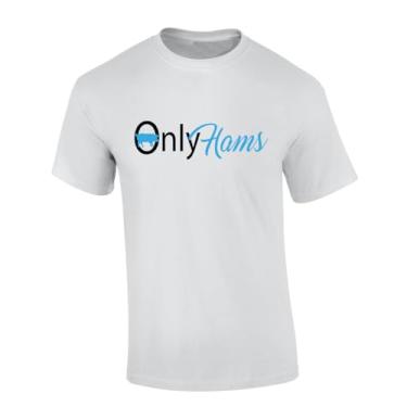 Imagem de Trenz Shirt Company Camiseta de manga curta Onlyhams Funny Only Hams, Branco, GG