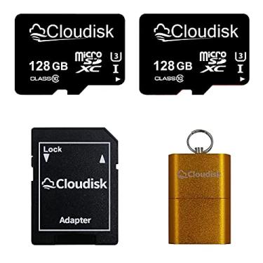 Imagem de Cloudisk Pacote com 2 cartões micro SD de 128 GB, cartão de memória flash micro SDXC com adaptador SD, C10, A2, U3, UHS-I