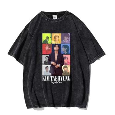 Imagem de Camiseta K-pop Jk Rm J-Hope, camiseta vintage estampada lavada streetwear camisetas vintage unissex para fãs, 8, XXG