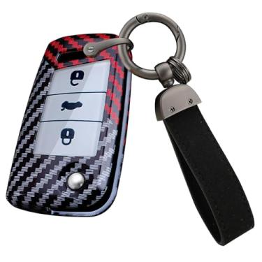 Imagem de HIBEYO Capa de chaveiro compatível com VW Golf 7 Capa de chave de carro para Volkswagen Polo Tiguan MK7 Sagitar T-Roc Lavida Capa para chave de material PC Acessórios Protetor de chave de carro - Um