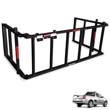 Imagem de Extensor de Caçamba Montana 2011 a 2021 Rampa Preto Reforçado 350kg Gtnox