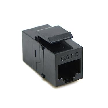Imagem de CY Acoplador adaptador UTP CAT6 Keystone RJ45 fêmea para fêmea UTP CAT6 Keystone acoplador em linha preto