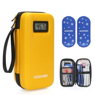 Imagem de YOUSHARES Estojo de viagem refrigerador de insulina com visor de temperatura, bolsa de resfriamento de medicamentos para diabéticos GLP-1 para Mounjaro, kit de armazenamento de diabetes refrigerado