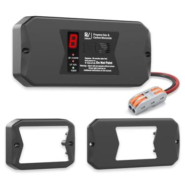 Imagem de Leakbee R502 RV Alarme duplo LP/CO, detector de combinação de monóxido de carbono e gás propano, DC 12 V para trailer de viagem de motorhome, ônibus motor, trailer de caminhão (preto 1 pacote)
