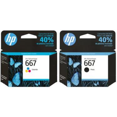 Imagem de Kit Cartucho de Tinta HP 667 Preto - Original + Cartucho de Tinta HP 6
