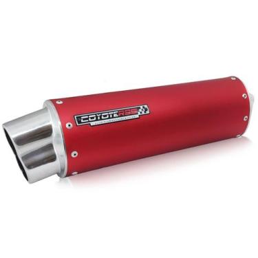 Imagem de Escape / Ponteira Coyote RS5 Boca 8 Aluminio Oval Vermelho