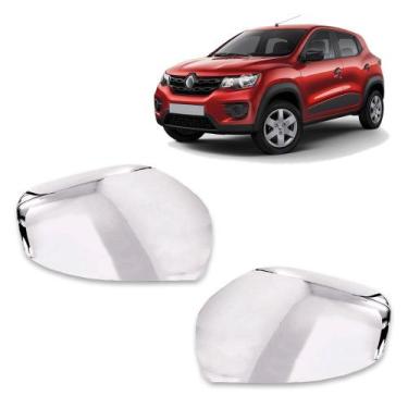 Imagem de Par Aplique Cromado para Capa Retrovisor Kwid 2017 2018 2019 2020 2021