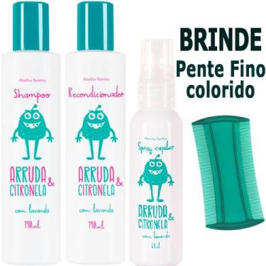 Imagem de Kit 1 Shampoo + 1 Recondicionador + Spray Capilar Contra Piolhos Arrud
