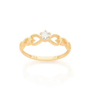 Imagem de Anel de noivado solitário banhado ouro 3x 24k 18k e 22k feminino 15 an