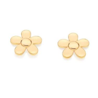 Imagem de Brincos banhado ouro 3x 24k 18k e 22k femininos pequenos flor rommanel