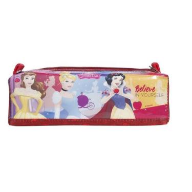 Imagem de Estojo Escolar Duplo Princesas - DISNEY, Vermelho