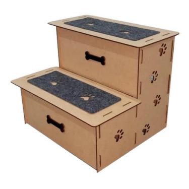 Imagem de Escada Pet Cachorro Gato 2 Degraus 30 cm para subir no Sofá cama - IMG