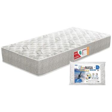 Imagem de Kit Colchão Solteiro Prorelax Espuma D33 14x78cm - Turquesa + Travesse