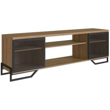 Imagem de Rack Industrial 180 Cm 2 PT Com Tela Em Metal 1027 Preto Mell PP - Pla