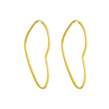 Imagem de Brinco De Ouro 18k Argola Coração Grande 2.5cm - DR Joias