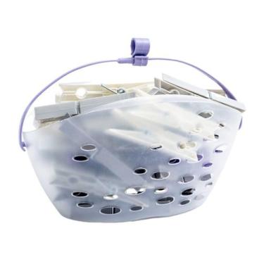 Imagem de Cesto com 36 prendedores de plástico multiuso - Simplo, U, LILÁS