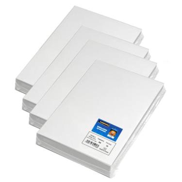 Imagem de Kit Papel Fotog Adesivo 130g A4 200f Neutro Masterprint, Branco