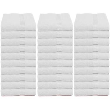 Imagem de kit 30 toalhas de banho Salão Hotel Hospital 100% Algodão Branca Dolhe