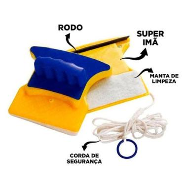 Imagem de Limpa Limpador Vidros Janela Magnético Dupla Face Imã Rodo - BC BORA C