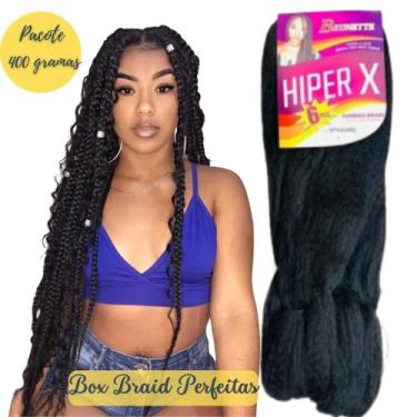 Imagem de Cabelo Jumbo Jumbão Hiper X Preto Kanekalon Tranças Braids Box Origina