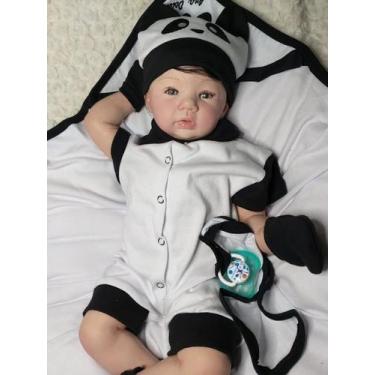 Imagem de Bebê reborn menino cabelinho fio a fio silicone acessórios - ACESSÓRIO