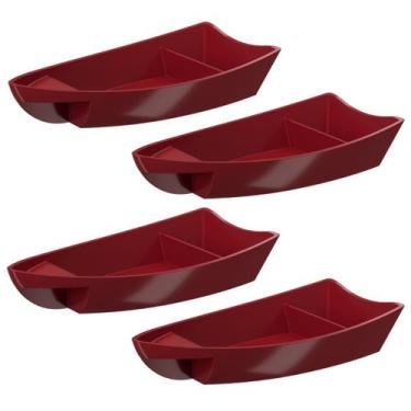 Imagem de Kit 4 Barcos Travessa Barca para Sushi Sashimi Japonês 28cm - BRINOX, 