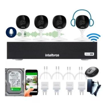 Imagem de Kit 5 Câmeras Wifi Fullhd Intelbras Com Áudio Completo