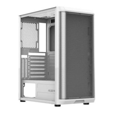 Imagem de Gabinete Gamer Alseye Audin, Mid-Tower, Lateral de Vidro, Branco, AUDI