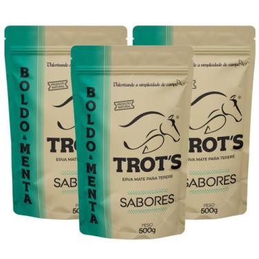 Imagem de Kit 3x Erva Mate Tereré Trot's Premium 500g Menta E Boldo