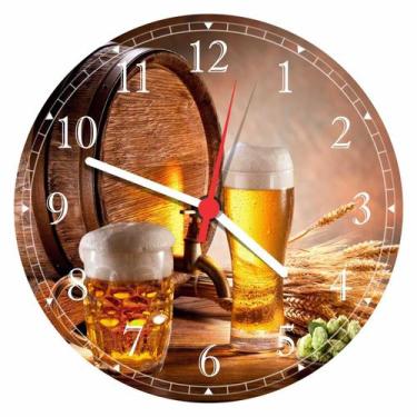 Imagem de Relógio De Parede Bar Cerveja Bebidas Chop Barril Decorar - Vital Quad